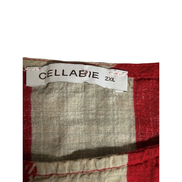 Cellabie Short Sleeve Dress Midi Size 2X Pockets Whimsical Lagenlook Hipster - Picture 4 of 7